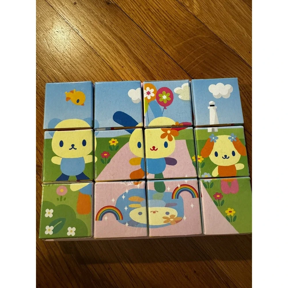 Sanrio Usahana 6 Sided Cube Block Puzzle (12 Cubes) Japanese Writing Rare 2005